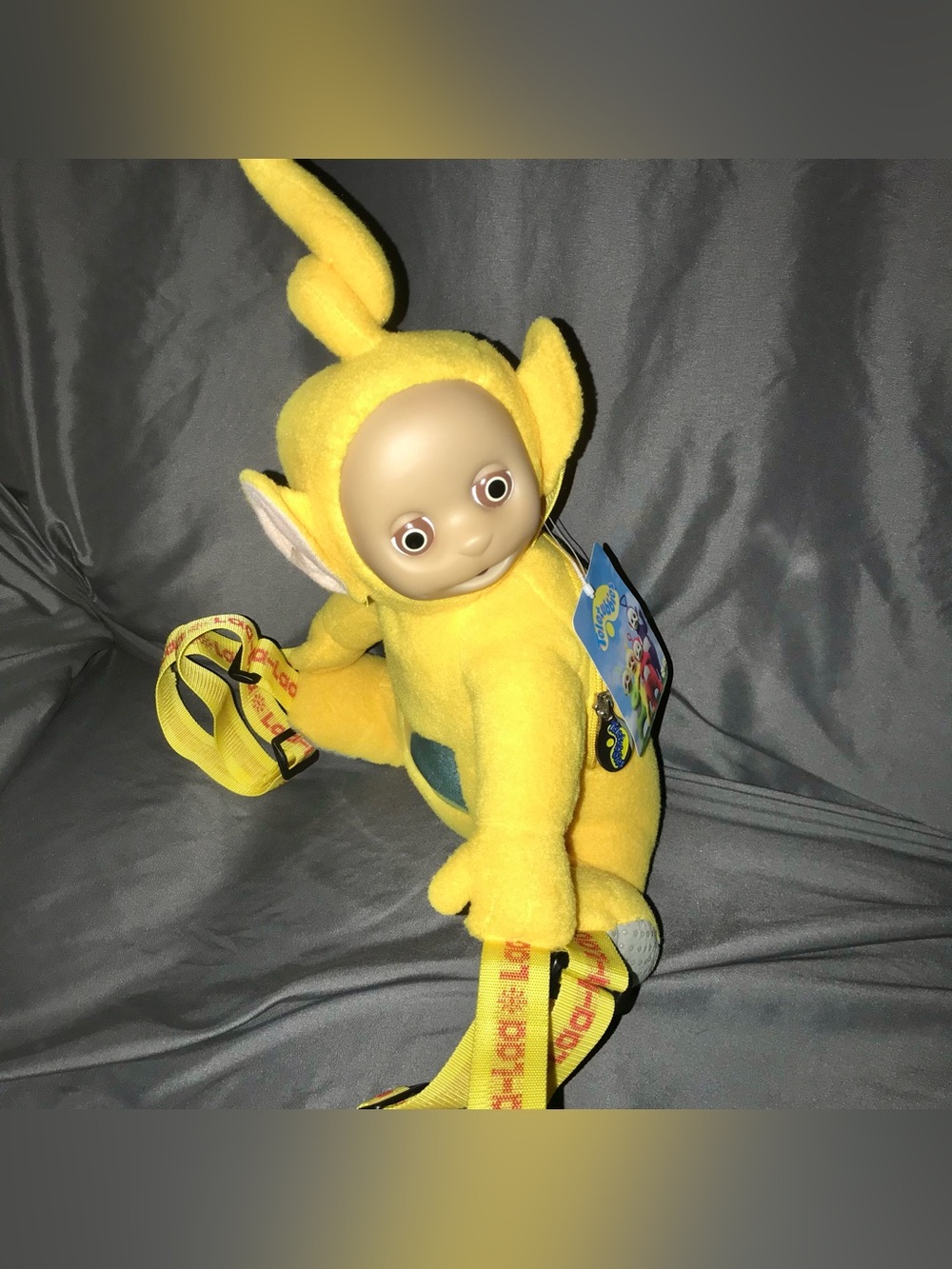 Vintage 1998 Teletubbies LaLa plush backpack NWT